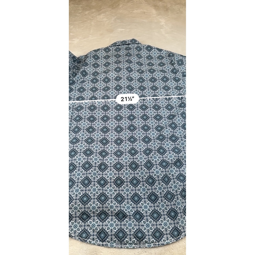Wrangler Retro Premium Mens Long Sleeve Button Down Shirt Blue Pattern L - Picture 6 of 7
